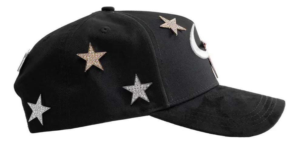 vista lateral derecha gorra ct galaxy con pines estrella