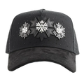 vista frontal de gorra platinum snowflakes de barbas hats