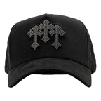 vista frontal de la gorra chrome blackout de barbas hats