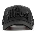 vista frontal gorra rich forever con estrellas barbas hats