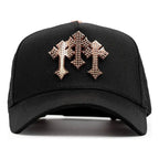vista frontal gorra chrome rose gold pin 24k